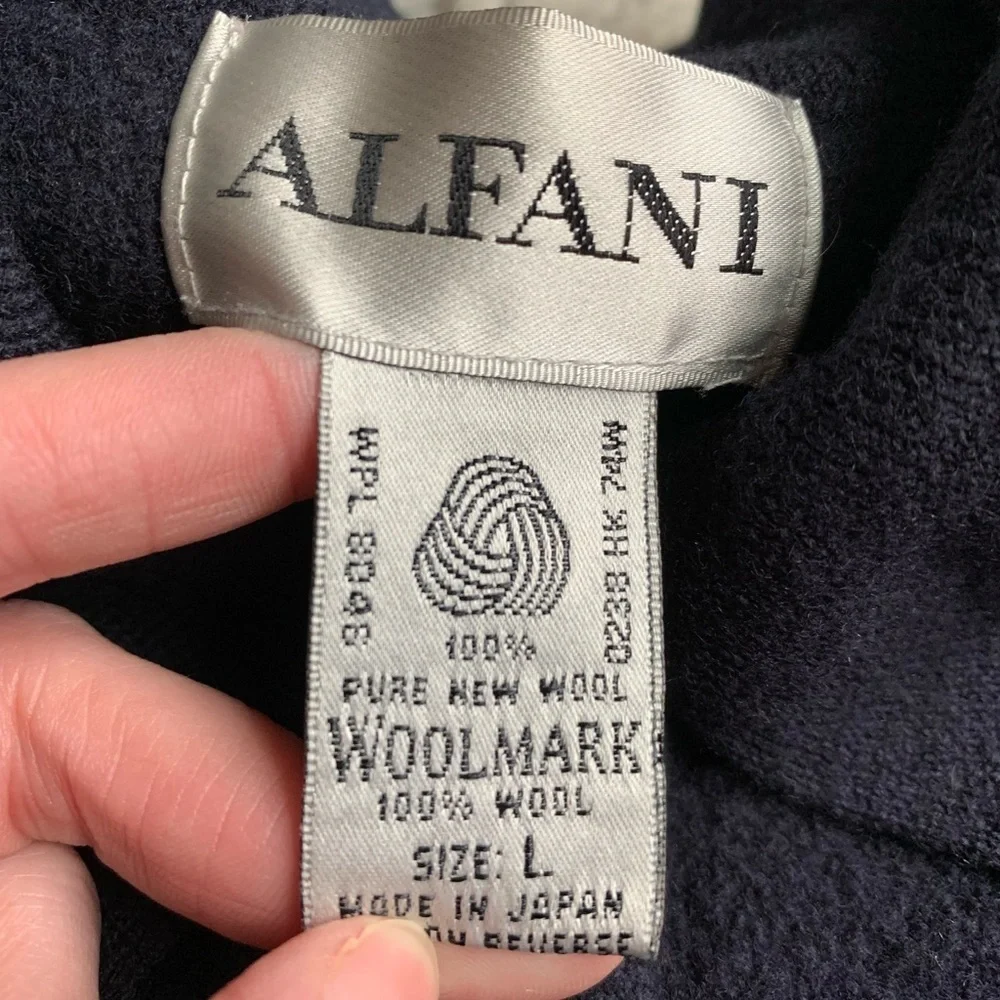 Alfani Men's Navy wool Zip-Up Sweater